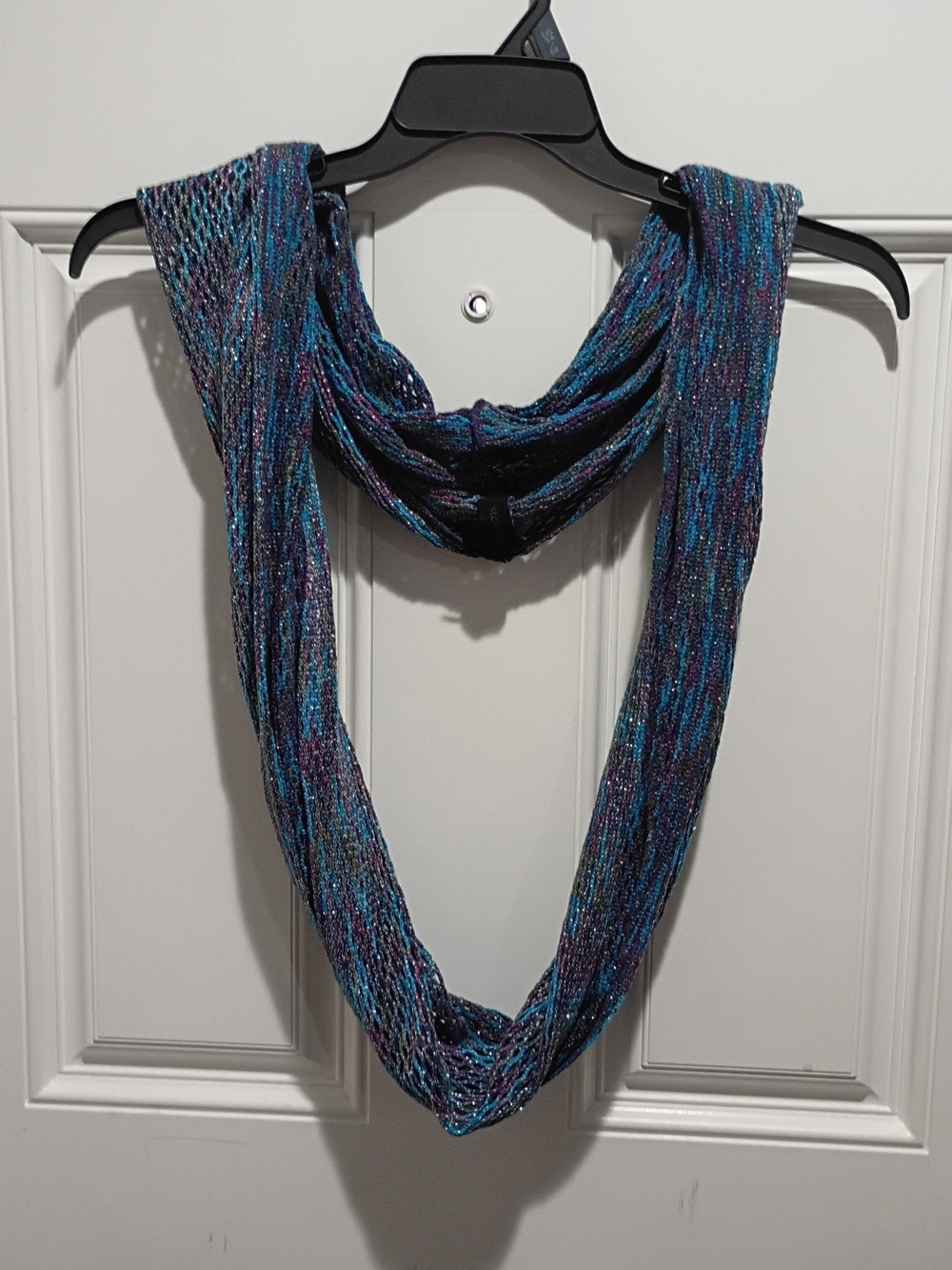 Steve Madden Metallic Infinity Scarf in Blue & Purple